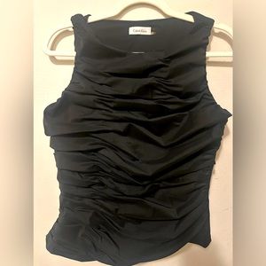 Calvin Klein Ruched Black Dress - Size M